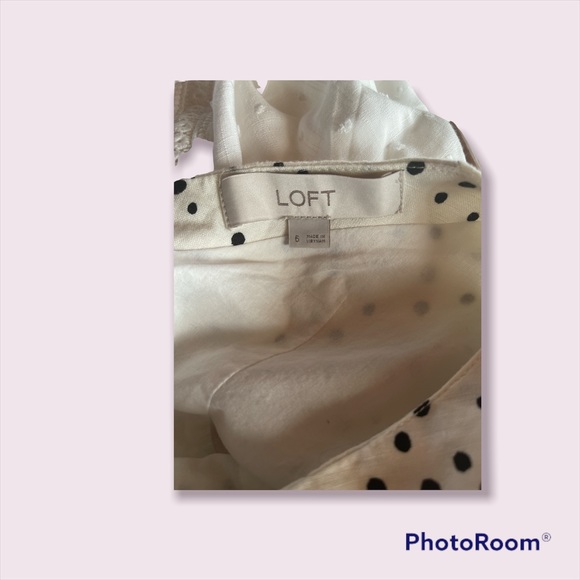 Loft dress size 6 white with polka dots - Picture 2 of 3